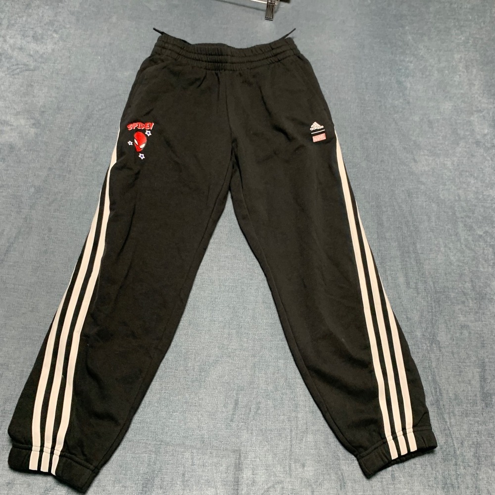 Adidas Marvel Spider Jogger Pants Girls Small Black Loose Performance Training